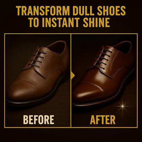 Eagle Neutral Shoe Shine Sponge – Instant Shine Sponge for Leather Shoes & Boots | Quick Shoe Polisher & Leather Shine Applicator with 2 Cleaning Wipes | No Buffing Needed