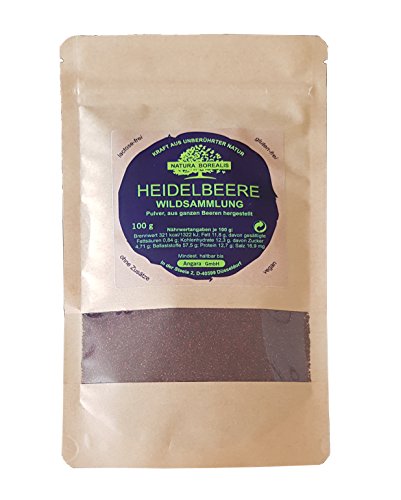 Heidelbeere (Blaubeere) Frucht-Pulver | NATURA BOREALIS | 100g | Superfood ohne Zusatzstoffe Cover