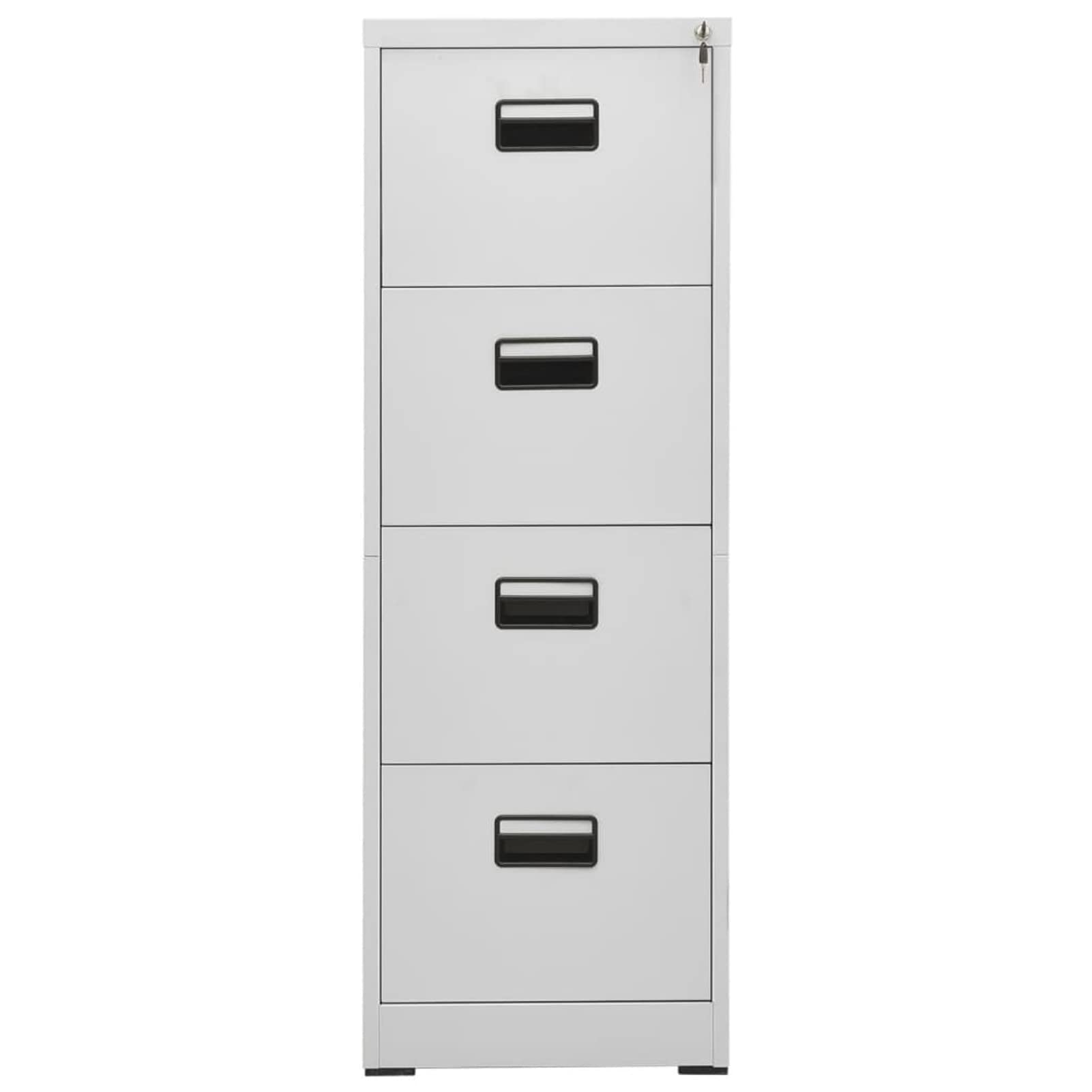Gecheer Armario de Oficina Moderno con 4 Cajones y Estante Mueble Archivador de Acero Gris Claro 46x62x133 cm
