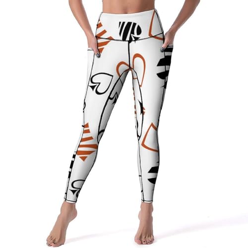Pantalon de yoga poker taille haute legging de sport femmes pour le jogging