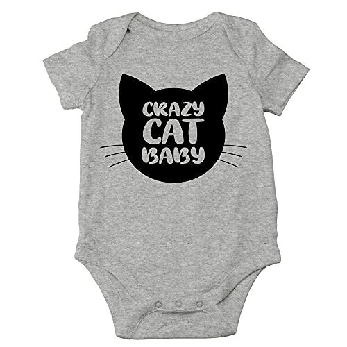 Image of Crazy Cat Baby Bodysuit - Funny Infant Outfit Boy Girl Adorable Unisex Romper Clothing
