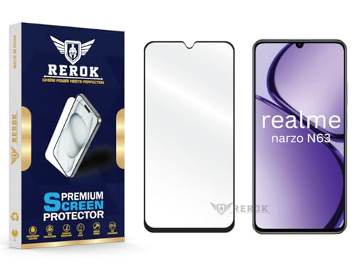 Image of Gorilla Tempered Glass Screen Protector Compatible with Realme Narzo N63 [Pack of 1] | Edge-to-Edge, Bubble-Free, Case Friendly, Easy Installation Kit