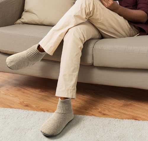 Image of BenSorts Men Fuzzy Slipper Socks with Grippers House Socks Gifts Christmas