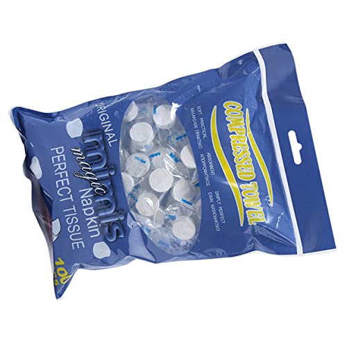 Healeved 100個ミニ圧縮タオル 使い捨て 不織 旅行 キャンプ 出張に便利 水で膨らむプ