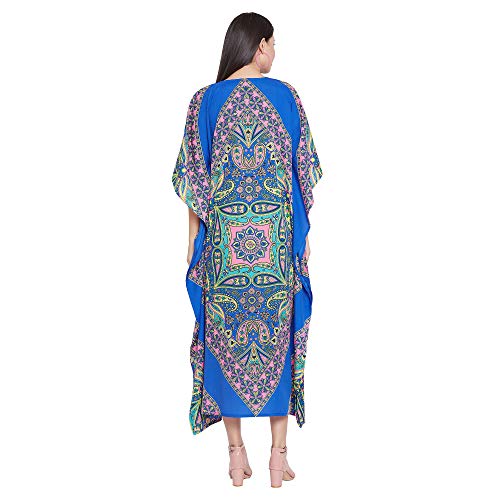 Image of Oussum Women Kaftan Plus Size Polyester Summer Lightweight Caftan Swimsuit Cover Ups Maxi African Mumu Lounge House Dress