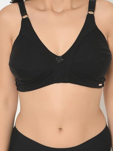 Image of Da Intimo Women's Cotton Non-Padded Non-Wired Full Coverage Bra | Comfortable Adjustable Strap Everyday Bra for Women & Girls -Set of 3 Combo, CL3-D177