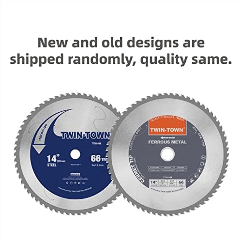 Miniatura 6 de TWIN-TOWN Hoja de sierra Cermet de acero y metal ferroso de corte seco de 66 dientes de 14 pulgadas con eje de 1 pulgada