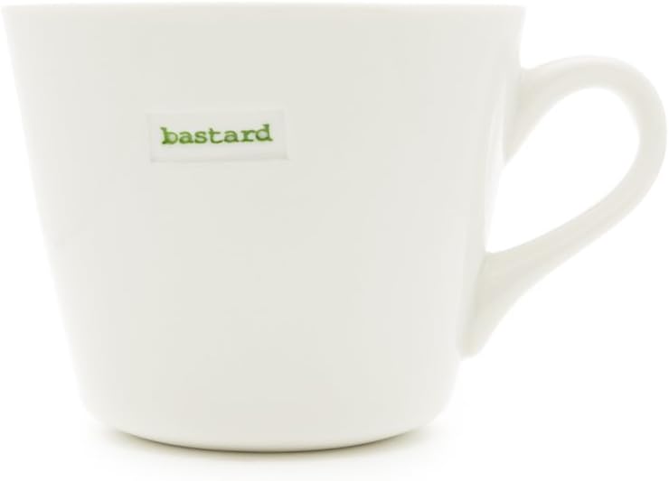 **Rude** Word Range - Standard Ceramic White Mug - Bastard - 350ml - Gift Boxed