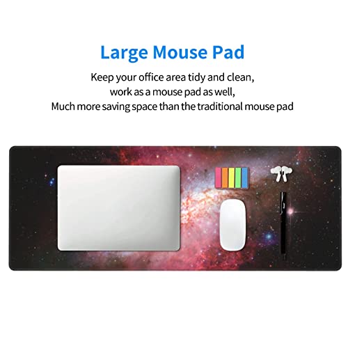 Large Gaming Mouse Pad Xl, Galaxy Full Desk Mousepad With Stitched, Long Non-Slip Base Keyboard Pad With Star Field In Space, Pc Laptop Computer Mat Gifts For Men Office Decor, (Red, 31.5 * 11.8 In) #TOP6