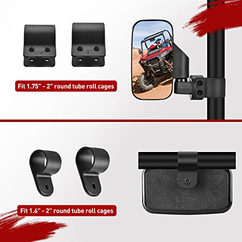 Image of Frokom UTV Rearview Side Mirrors And Center Mirror fit 1.6 inch to 2 inch Roll Bar Cage,Adjustable UTV mirrors Compatible with Polaris RZR, Yamaha Rhino Kawasaki Honda Pioneer Talon Arctic Cat