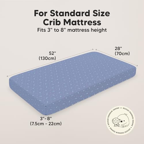 Image of KeaBabies 2pk Baby Crib Sheets for Boys Girls, 52x28 Fitted (Marine Muse) | Viscose Derived from Bamboo, Toddler Bed Sheets Neutral, Fitted Crib Mattress Sheet for Standard Baby Bedding, Soft, Cozy