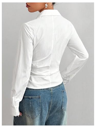SOLY HUX Women's Wrap Button Down Blouse Long Sleeve Shirts Asymmetrical Going Out Tops Office Outfits3