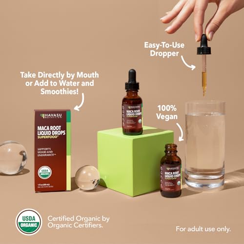 image for HAVASU NUTRITION Organic Maca Root Liquid Drops - Supports Hormone Bal