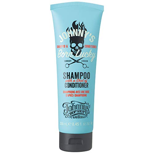 Johnny s Chop Shop Born Lucky 2 in 1 Cleansing Shampoo w a shot of Conditioner Anti Frizz & Fluff, Pro Vitamin B Protection 8.45 fl oz (Pack of 1)