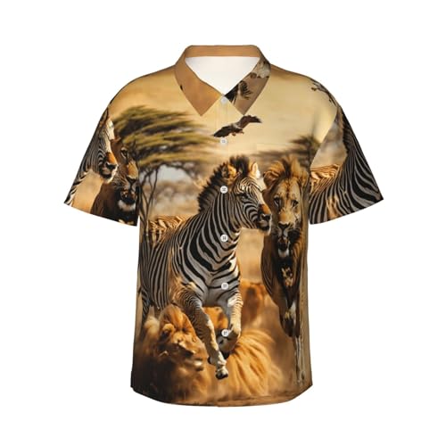 Chemise hawaïenne zèbre homme légère manches courtes vêtement de plage