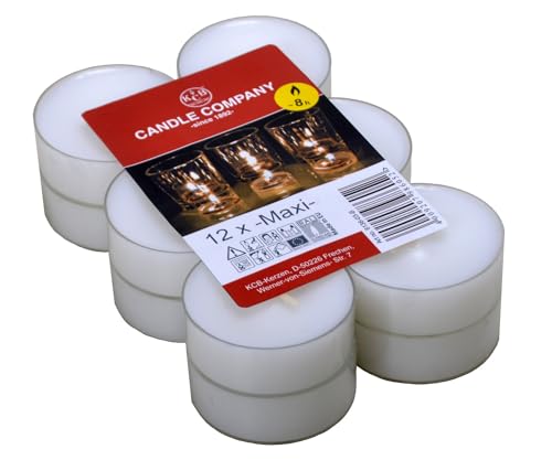 KCB Maxi Tea Light White Pack of 12