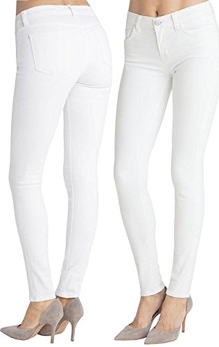 GESO Premium Soft Stretch Women's White Denim Jeans Skinny Leg Pants