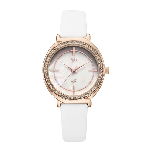 Fastrack Vyb Spotlight Quartz Analog Mother of Pearl Dial White Chain Bracelet Strap Leather Watch for Women-Fv60044Wl01W, Band Color:White (B0DDKC9PQQ) Amazon Price History, Amazon Price Tracker