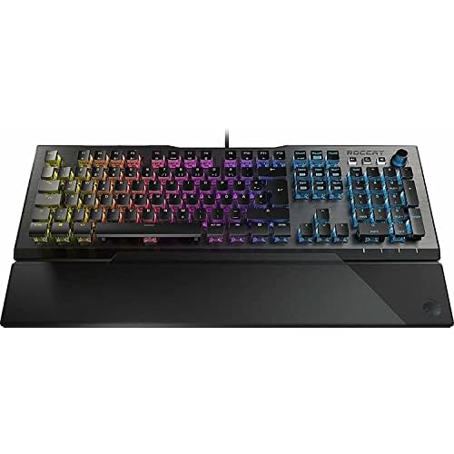 Roccat Vulcan 120 - Mechanische Gaming Tastatur, AIMO LED Einzeltastenbeleuchtung, Roccat Titan Switches, Aluminiumoberfläche, Multimedia-Tasten, Handballenauflage, Tactile Switch, silber