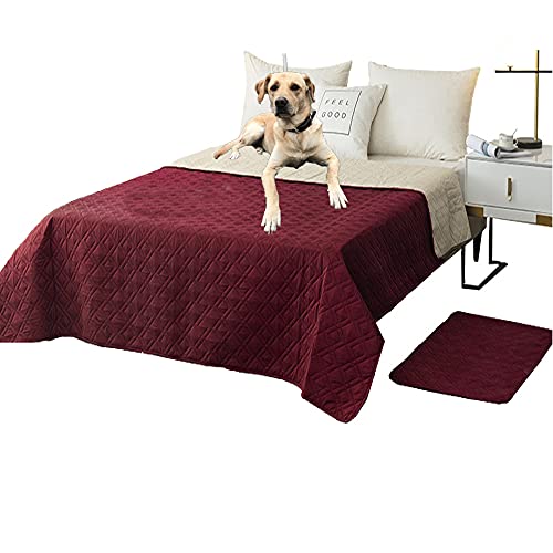 Rbsc Home Waterproof Blanket Dog Bed Cover Non Slip Large Sofa Cover Reusable Incontinence Bed Underpads For Pets Dog Cat (86" Burgundy) #TOP8