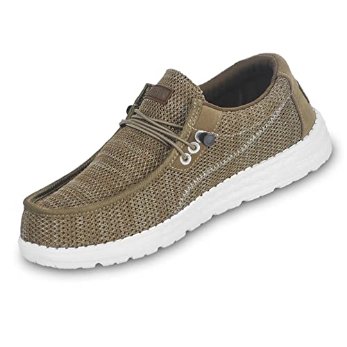 Haiwin Men's Casual Slip-on Loafers | Walking Shoes with Arch Support | Comfortable and Lightweight Boat Shoes for Plantar Fasciitis