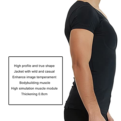 Men's Faux Shoulder Pads T-Shirt for Adult Padded Chest Muscle Invisible Breathable Underwear4