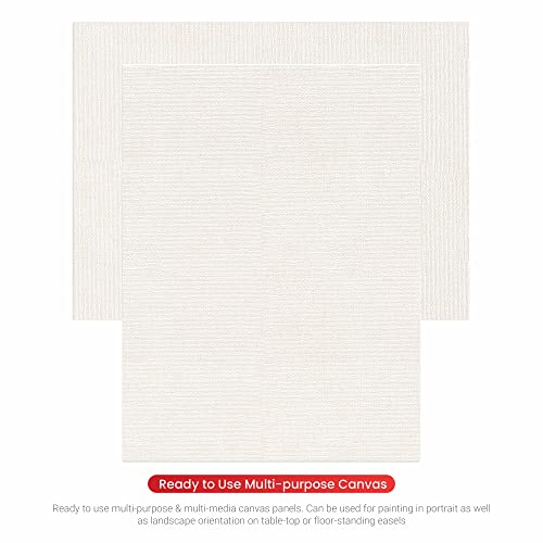 Image of Scholar Art Hobby Series 04 Oz (230 GSM) 100% Cotton Canvas Panel Board for Painting (White Blank Canvas Boards for Acrylic Paint, Oil Paint, Wet & Dry Media) | 06 inchx08 inch (15x20 cm), Pack of 6
