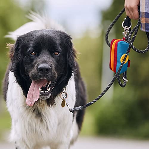 Bellerata Dog Poop Bag Holder Zippered Pouch, Portable Dog Poop Bag Dispenser With 1 Metal Clip, Fashion Color Matching Canvas Waste Bag Holder For Leashes #TOP7