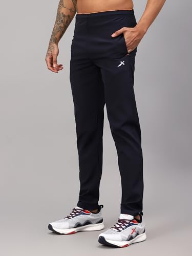 Image of Vector X Solid Men Sports Trousers 100% Polyester with Zipper Pockets(Pack of 1)