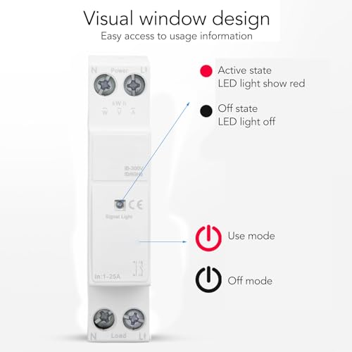 Disjoncteur télécommandé Zigbee 25A rail DIN interrupteur de surveillance électrique AC 90-300V - 6