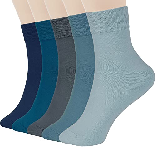 Image of FGZ Women Thin Cotton Socks Soft Cozy Socks Cute Ankle Crew Socks 5 Pairs