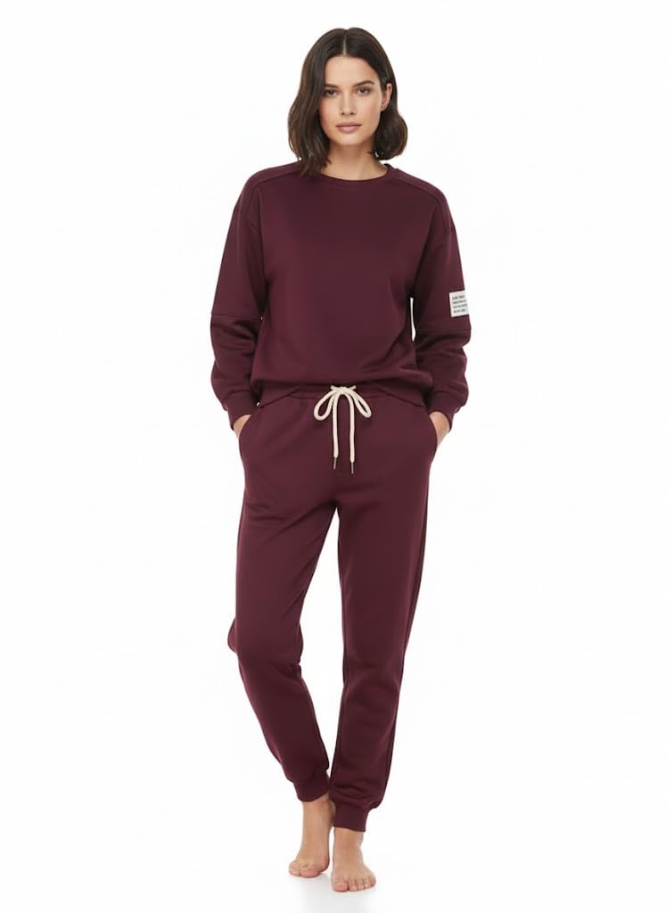 Damen Jogginganzug Zweiteiler – Weicher Hausanzug mit Hoodie & Jogginghose – Casual Trainingsanzug für Freizeit, Sport & Yoga – Einheitsgröße (36-42) – Modell 7065