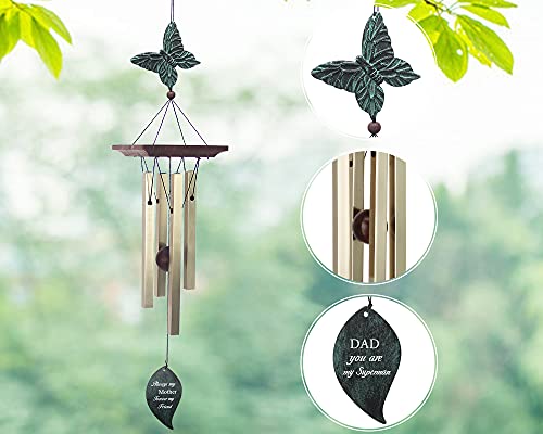 Image of ASTARIN Personalized Wind Chimes for Father, Grandfather, Small Wind Chimes Outdoor, Hummingbird Wind Chime, Father's Day, Birthday Gift from Daughter, Son