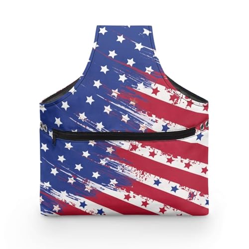 Image of ZUXONGSY Distressed American Flag Yarn Bags for Knitting America250 Yarn Storage Organizer for Crochet Portable Knitting Project Bag