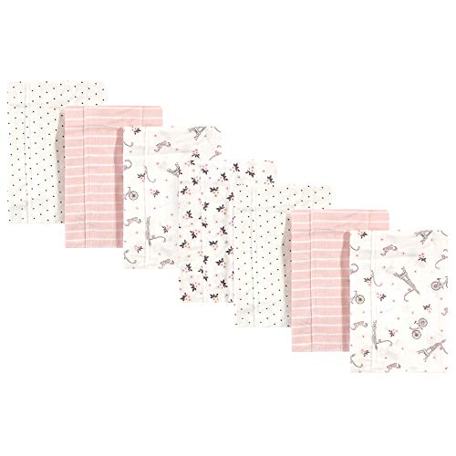 Hudson Baby Unisex Baby Cotton Flannel Burp Cloths, Paris, One Size