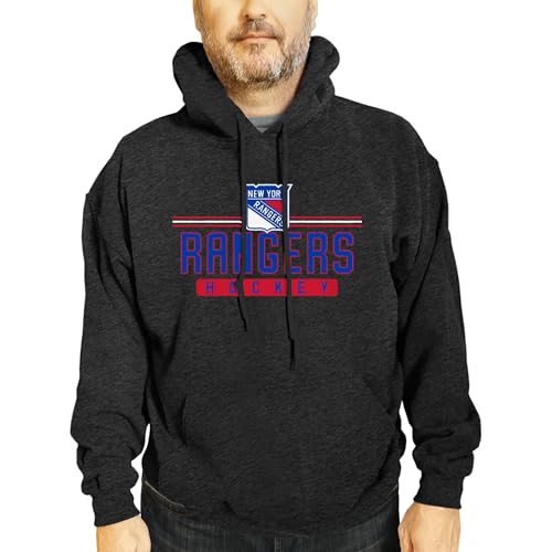 Wright & Ditson NHL Adult Heather Charcoal True Fan Hooded Sweatshirt Unisex - Unisex Cotton Poly Blend - Ultimate Comfort