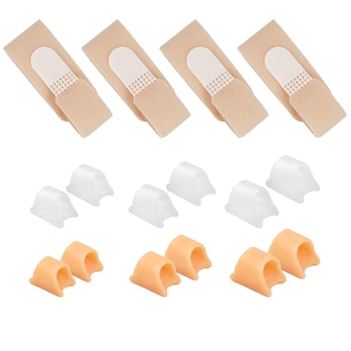 KOAHDE Silicona Correctores de Dedos en Martillo,Enderezadores de Dedos del Gel para Hombre y Mujer,Separador Dedos Pie,Silicona Pequeño Elástico Separador Dedos Pie Gel,16PC