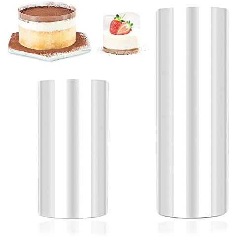 Cake Collar 2 Pcs, Transparent Acetate Roll, Acetate Cake Collars for Cake Making and Decoration, 15cm x 10m/10cm x 10m Cover