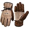 Leather Work Gloves for Men or Women. Large Glove for Gardening, Tig/Mig Welding, Construction, Chainsaw, Farm, Ranch, etc. Cowhide, Cotton Lined, Utility, Firm Grip, Durable. Coffee-grey L