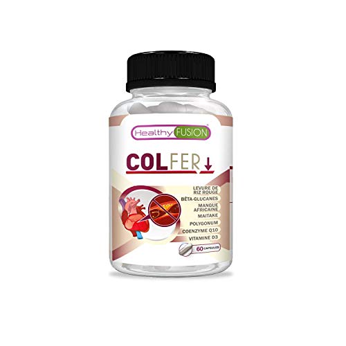 Supplément de Riz Rouge + Coenzyme Q10 | Avec Betaglucan + Resvératrol + Maitake + Mangue Africaine et Vitamine D - 60 capsules