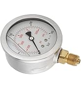 Pressure Gauge, 0‑400BAR 0‑5800PSI G1/4 68mm Dial Hydraulic Pressure Gauge Meter Air Pressure Gau...