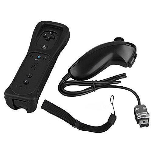 yinwen220us Black Remote Nunchuck Controller Set for Nintendo Wii