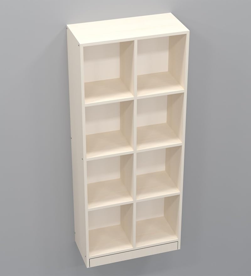 Image of SPECIALITY PANELS 8 Cube Bookshelf with Open Shelves, White, 73x176 cm, Carpenter Assembly Provided