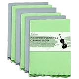 (6-Pack) Calvana 12*12” Violin Cleaning Cloth, Microfiber Polishing Cloth, for Flute, Trumpet, Grand Piano, Electric Guitar, Trombone, Bass, Clarinet, Tuba Instrument, Brass Instruments Cleaning Kit
