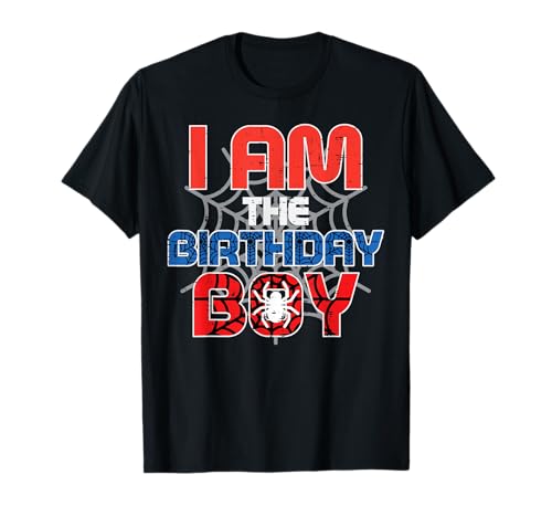 I Am The Birthday Boy Spider Party Family Matching Boys Camiseta