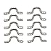 BESPORTBLE 15pcs Stainless Steel U-Shaped Boat Eye Straps Sturdy Saddle Clips for Kayak and Marine Use for Deck Rigging and Eye Loop Applications
