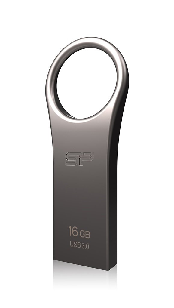 Silicon Power 16GB Jewel J80 USB 3.0 Flash Drive, Titanium (SP016GBUF3J80V1T)