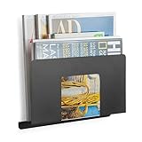Portariviste da parete. Organizer da scrivania per riviste, raccoglitore, raccoglitore, carta A4, fogli A4, cucina, forniture per ufficio. Ingresso ingresso. Scaffale bagno. (nero, 1 unità)