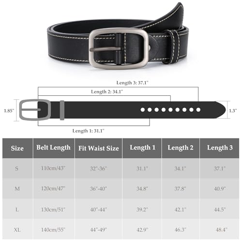 Men’s Faux-Leather Belt with Single Prong Buckle Casual Every Day Belt for Jeans4