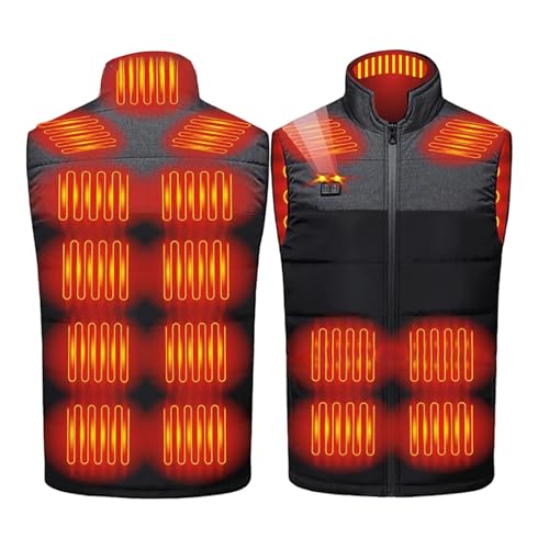 Gilet chauffant rembourré homme et femme avec col montant pour extérieur